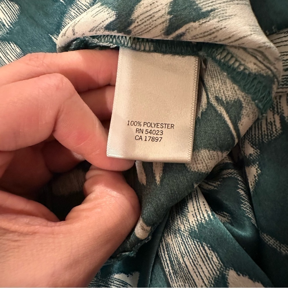 Banana Republic teal white floral tie strap mini dress sz 0 - Picture 2 of 3